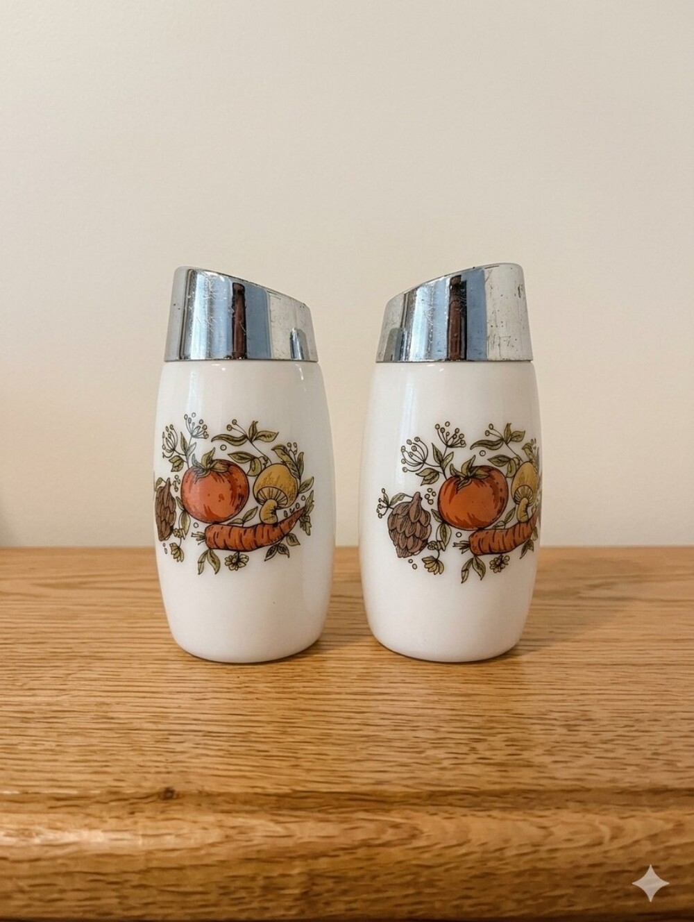 Vintage “Spice of Life” Pepper Shakers – Corning Ware / Pyrex (Set of 2)